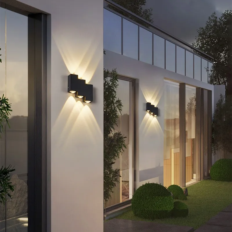 Luz Aplique Exterior LED Bidireccional 12 W Cálido Base Negra